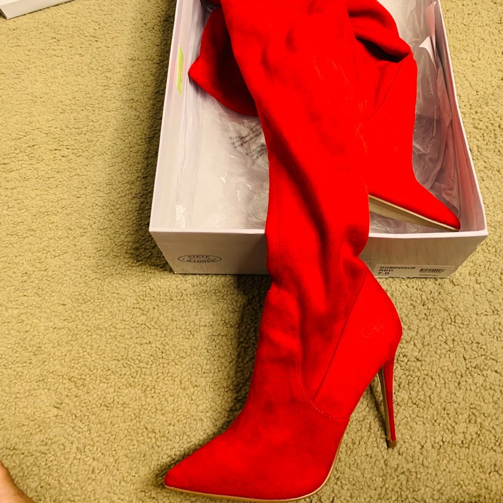 Steve Madden Red Thigh High Boots